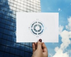 Goals target aspiration perforated paper bullseye